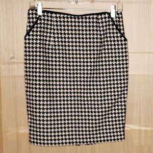 XXI Essentials Womens Navy White Houndstooth Lined Pencil Skirt Small